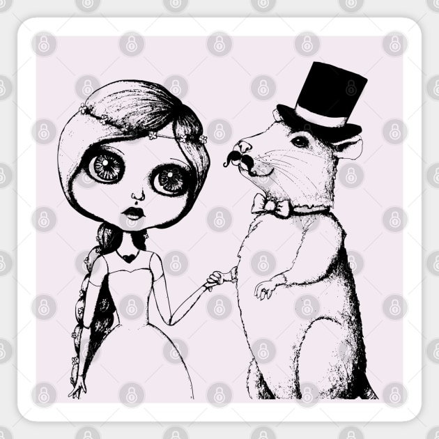 From This Day Forward  - Mr and Mrs Rat (Single Color Version) Sticker by LittleMissTyne